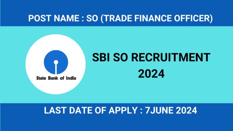 SBI SO RECRUITMENT 2024